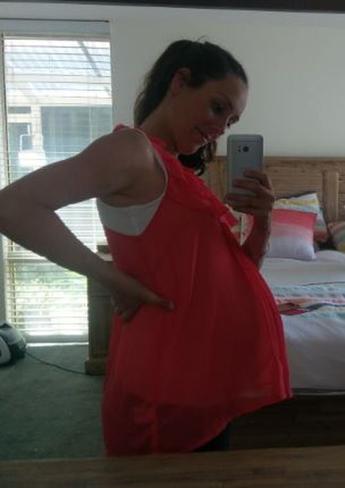 Robyn Birkin pregnant with Olivia before the complicated in hospital. Picture: Supplied