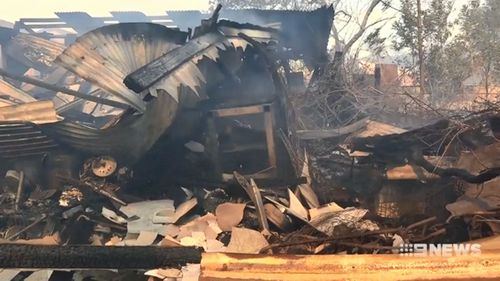 Only a warped wreck remained after a bushfire tore through Norwra.