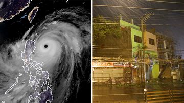 Typhoon Mangkhut slammed into the country's north-eastern coast early this morning.