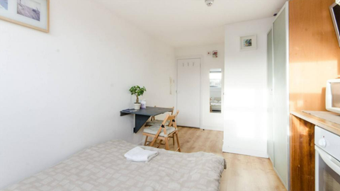 Tiny London flat is on offer for over $2-k-a-month but there's a rather baffling feature