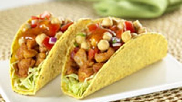 Chicken and chick pea salad taco