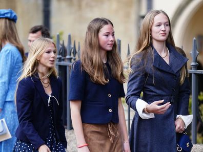 Isla Phillips, Harriet Sperling's daughter Georgina and Savannah Phillips leave after attending the Easter service at St George's Chapel, Windsor Castle, Berkshire. Date of photo: Sunday April 5, 2026