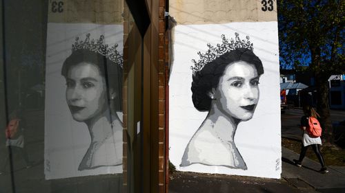 A street mural of Queen Elizabeth II on Sydenham Road