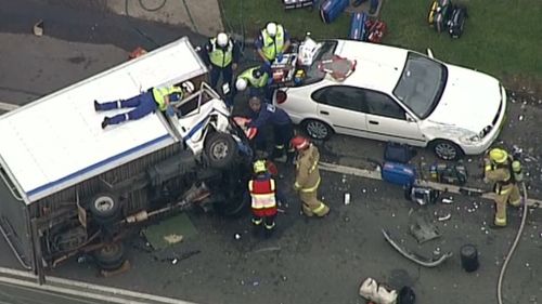 Three people trapped in truck after Sydney crash freed