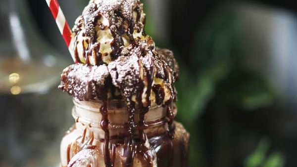 Johnny Pump's Nutella fudgy brownie milkshake