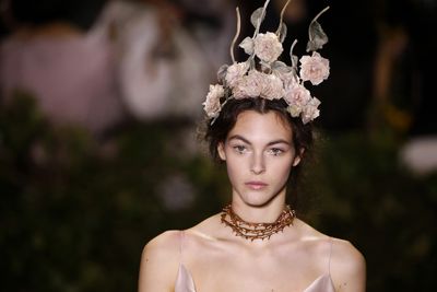 <p>Maria Grazia Chiuri, creative director of Christian Dior, has debuted her first haute couture collection for the house and it was nothing less than magical. It's no wonder that the world's most famous stars have begun putting in orders already. These are the gowns we are likely to see float down the red carpet when award season rolls in.</p>
<p>And about those gowns? They were princess meets garden pixie meets Nordic goddess with details such as embroidery, beading and flowers upping the fairy tale feel. Hair was loose with romantic tendrils, skin matte and lips stained a natural berry. Eyes were bare but highlighted with a smudge of black eyeliner dotted beneath the lash line while an occasional model sported a miniature black star at the inner corner of the eye, both styles working to emphasise the Midsummer Night's Dream atmosphere.</p>
<p>Chiuri told The Guardian that she wanted the clothes to be 'dreamy, but also modern and wearable'. And, as you'll see from the exquisite pictures to follow, she achieved exactly that.</p>