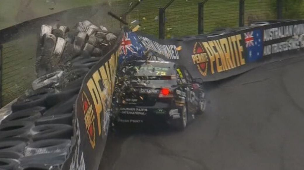 A struck throttle is suspected to be the reason behind this heavy crash for Brendan Strong in practice for the Dunlop Series.