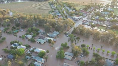 Floodwaters at Eugowra Monday November 14