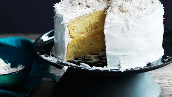 Coconut cake with lime curd