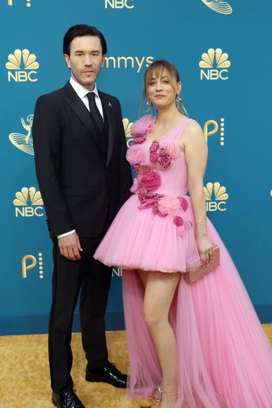 Tom Pelphrey and Kaley Cuoco attends the 74th Primetime Emmys at Microsoft Theater on September 12, 2022 in Los Angeles, California. 