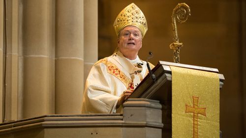 The Catholic Archbishop of Sydney, Most Rev. Anthony Fisher O.P. delivers his homily at the Christmas service at St Mary's Cathedral in Sydney