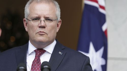 Scott Morrison speaking at a press conference today.
