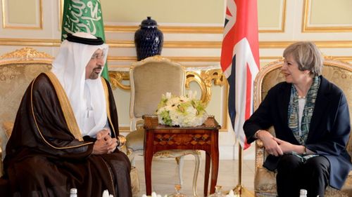 Prime Minister Theresa May visited Saudi Arabia on a trip aimed at strengthening bilateral ties and increasing trade with the largest Arab economy in April (AAP).