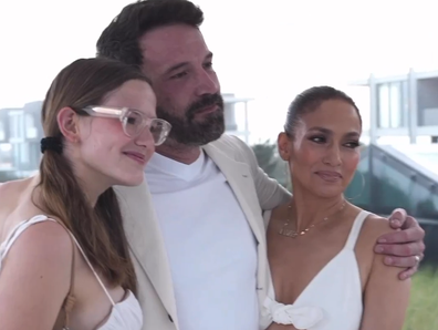 Violet Affleck, Ben Affleck and Jennifer Lopez at Michael Rubin's Hamptons White Party 2023