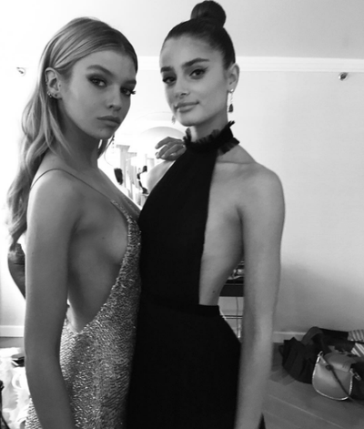 Stella Maxwell and Taylor Hill #twinning in Topshop make-up.