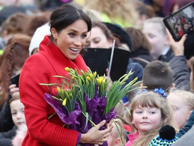 Meghan Markle visits Hamilton Square on January 14, 2019 in Birkenhead, United Kingdom. 