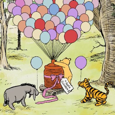 Winnie the Pooh and his friends head to Windsor Castle to deliver the gift.