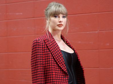 Taylor Swift arrives at the game between the Kansas City Chiefs and the Denver Broncos at GEHA Field at Arrowhead Stadium on November 10, 2024 in Kansas City, Missouri.