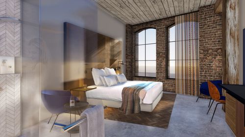 The proposed design for a "typical" hotel room at 11-13 Randle Street.