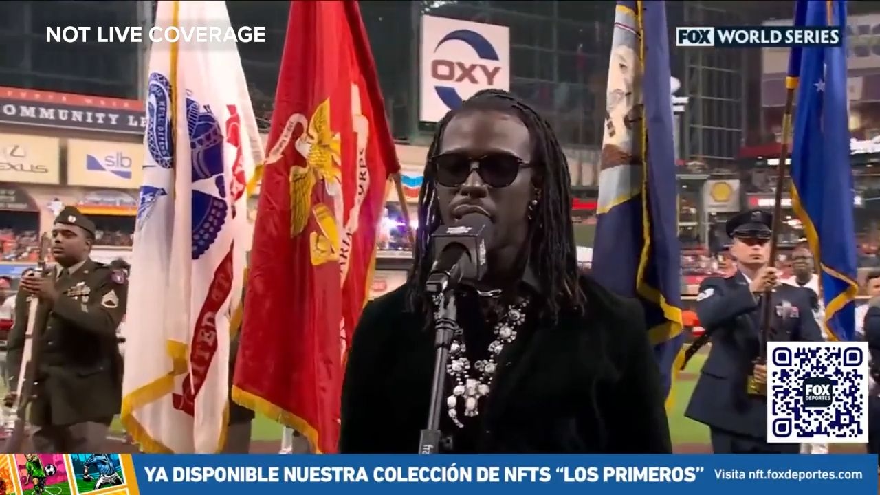 National anthem singer flubs lyrics at World Series opener