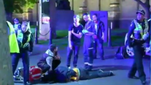 Six people have been arrested following a brawl in Melbourne's CBD. (9NEWS)