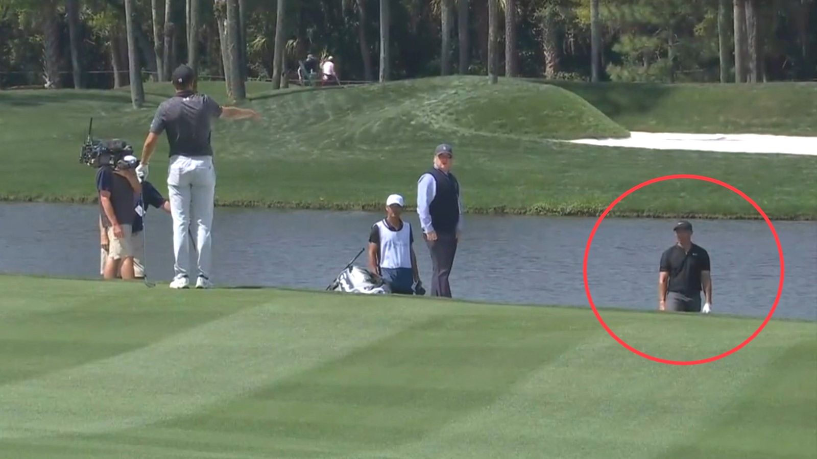 Rory McIlroy and Jordan Spieth bicker during the first round of The Players.