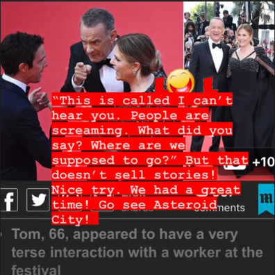 Rita Wilson responds to stories re Tom Hanks' red carpet altercation