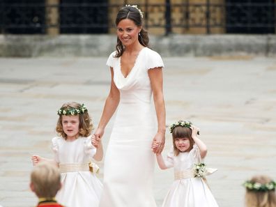 Pippa Middleton at the 2011 royal wedding of Prince William and Kate Middleton.