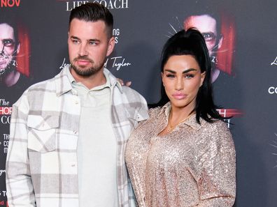 LONDON, ENGLAND - NOVEMBER 17: Carl Woods and Katie Price attend the documentary premiere of "The Psychopath Life Coach" at The Curzon Mayfair on November 17, 2023 in London, England. (Photo by Joe Maher/Getty Images)
