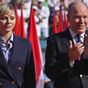 Prince Albert and Princess Charlene attend tennis match