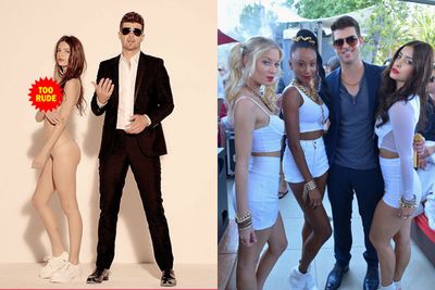 Robin is always surrounded by naked or near-naked women. 'Blurred Lines' was only the start of it! Yep, no temptation there at all...<br/><br/>Images: VEVO/Getty