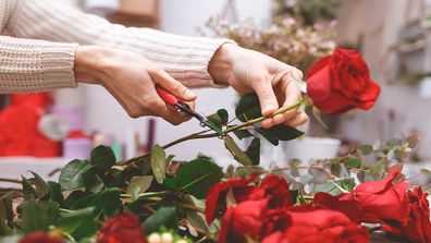 Flower shop red roses