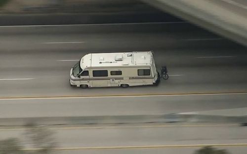 Police are chasing the motorhome through Los Angeles. (Supplied)