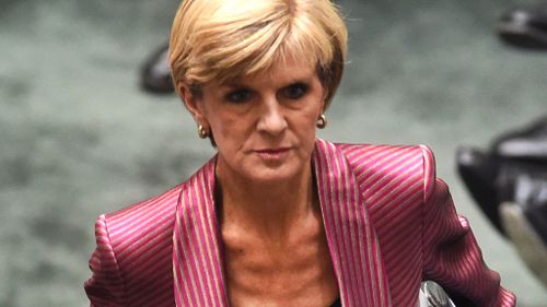 Australia foreign minister Julie Bishop. (AAP)