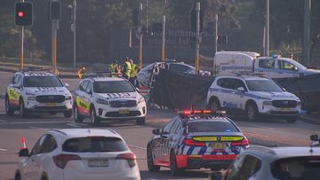 A woman has died after she was hit by a truck in Wetherill Park, Sydney.