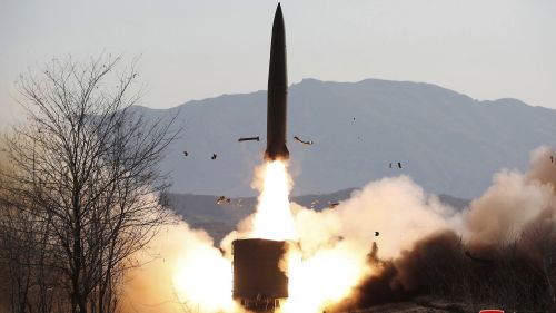 This photo provided on Saturday, Jan. 15, 2022, by the North Korean government shows a missile test in North Pyongan Province, North Korea.
