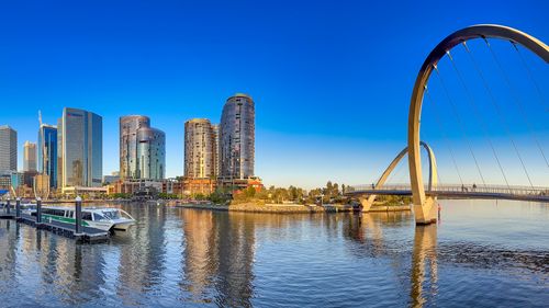 Perth, WA. Vista panorâmica da ponte Elizabeth Quay.