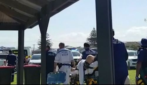 The good Samaritan was brought back to life after almost drowning at Windang Beach south of Sydney while rescuing two children from the water.

