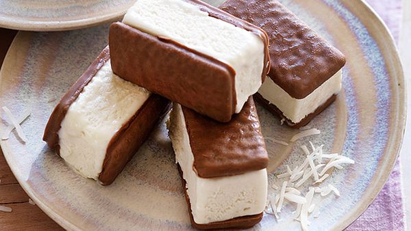 Coconut Tim Tam ice-cream sandwiches