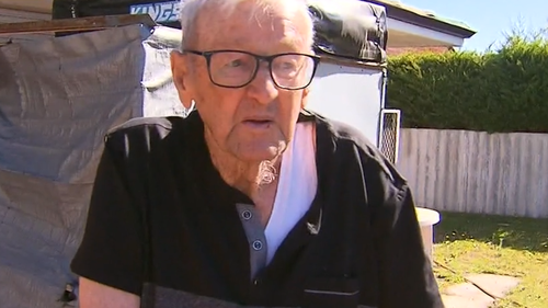 The car crashed into the home of 92-year-old man Laurie Fielding. 