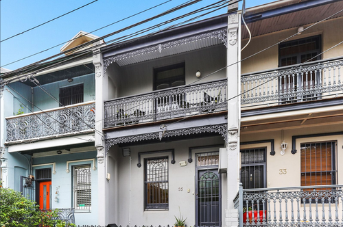 A property currently for sale on Wells Street, Newtown in Sydney's inner west. Property prices in the region have fallen by 10.5 percent on average since March last year. Picture: Domain