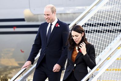 Prince William, left, arrives at Christchurch, New Zealand, with New Zealand Prime Minister Jacinda Ardern Thursday, April 25, 2019.