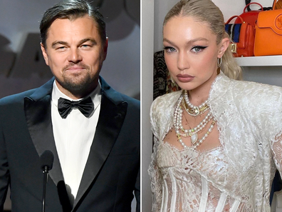 Leonardo DiCaprio and Gigi Hadid snapped at NYC party together. 4b3 split.