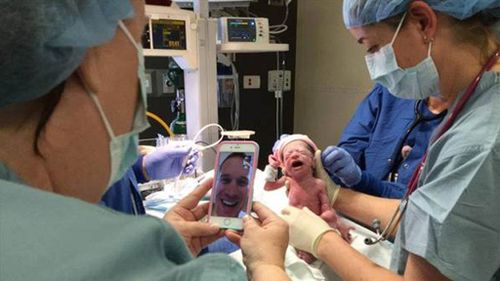Army dad watches his wife give birth to quadruplets via FaceTime