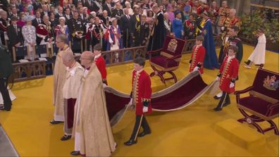 King Charles III arrives at Westminster Abbey