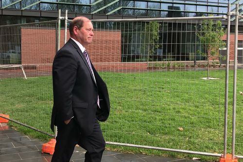 Mr McCurdy outside the Shepparton Magistrates' Court yesterday.