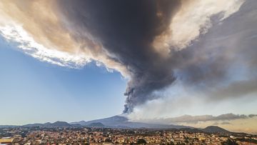 Volcano Etna Eruption from Pedara