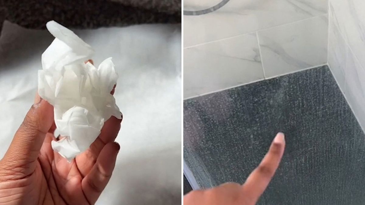 Cleaning guru shares simple hack that keeps water marks off shower