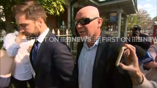 Adrian Attwater was confronted outside Grafton Local Court today. (9NEWS)