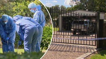 A gardener has been taken into custody after a man was found dead and a woman was found with serious injuries at a home north of Brisbane.